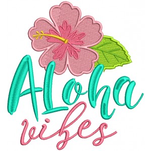 Aloha Vibes Hibiscus Filled Machine Embroidery Design Digitized Pattern